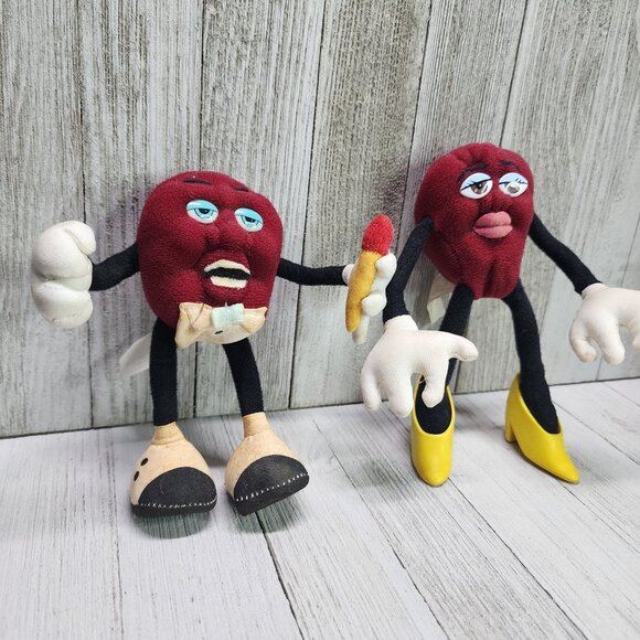 Vintage California Raisin Applause Plush Bendables Toy Figure - Set Of 2 - Picture 7 of 9